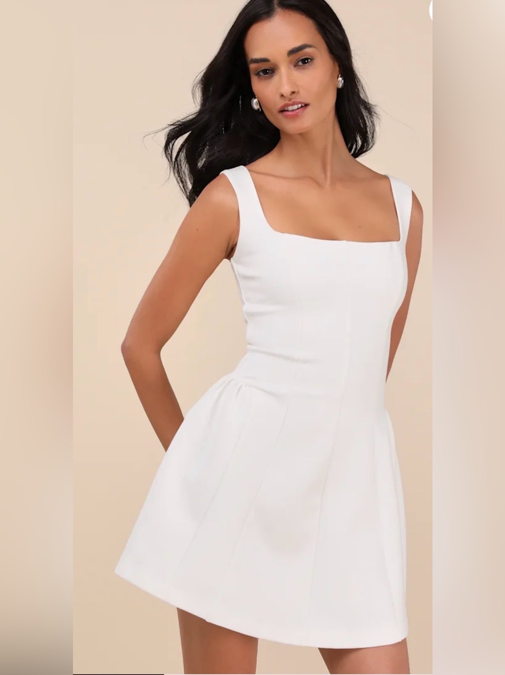 Lulus-Roetta White Sleeveless Pleated Mini Dress